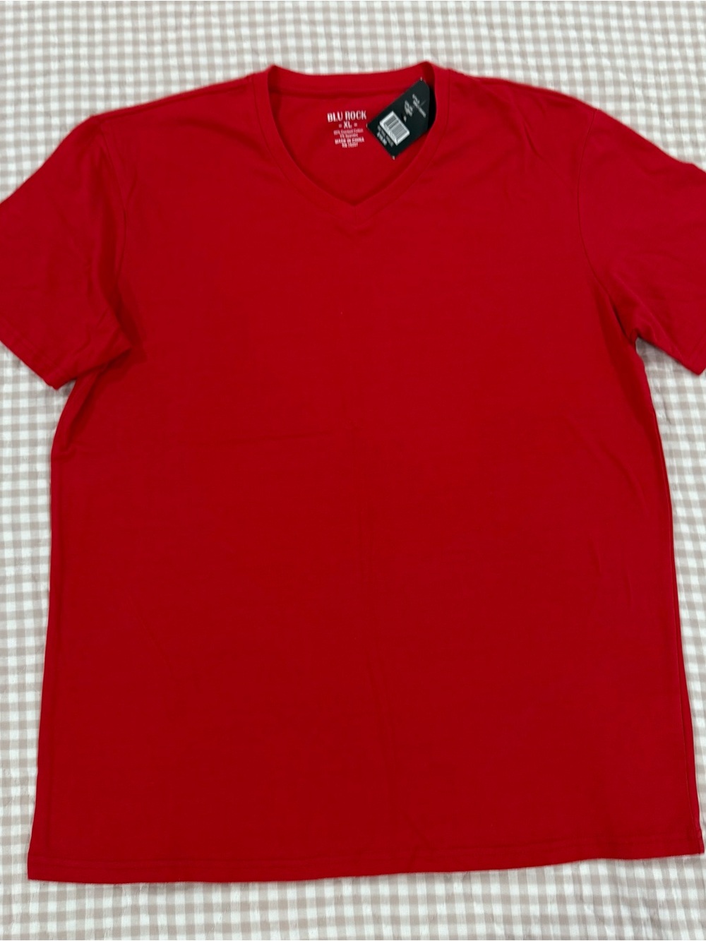 Blu Rock New York Men’s XL Red V-Neck T-Shirt Cotton Stretch NWT